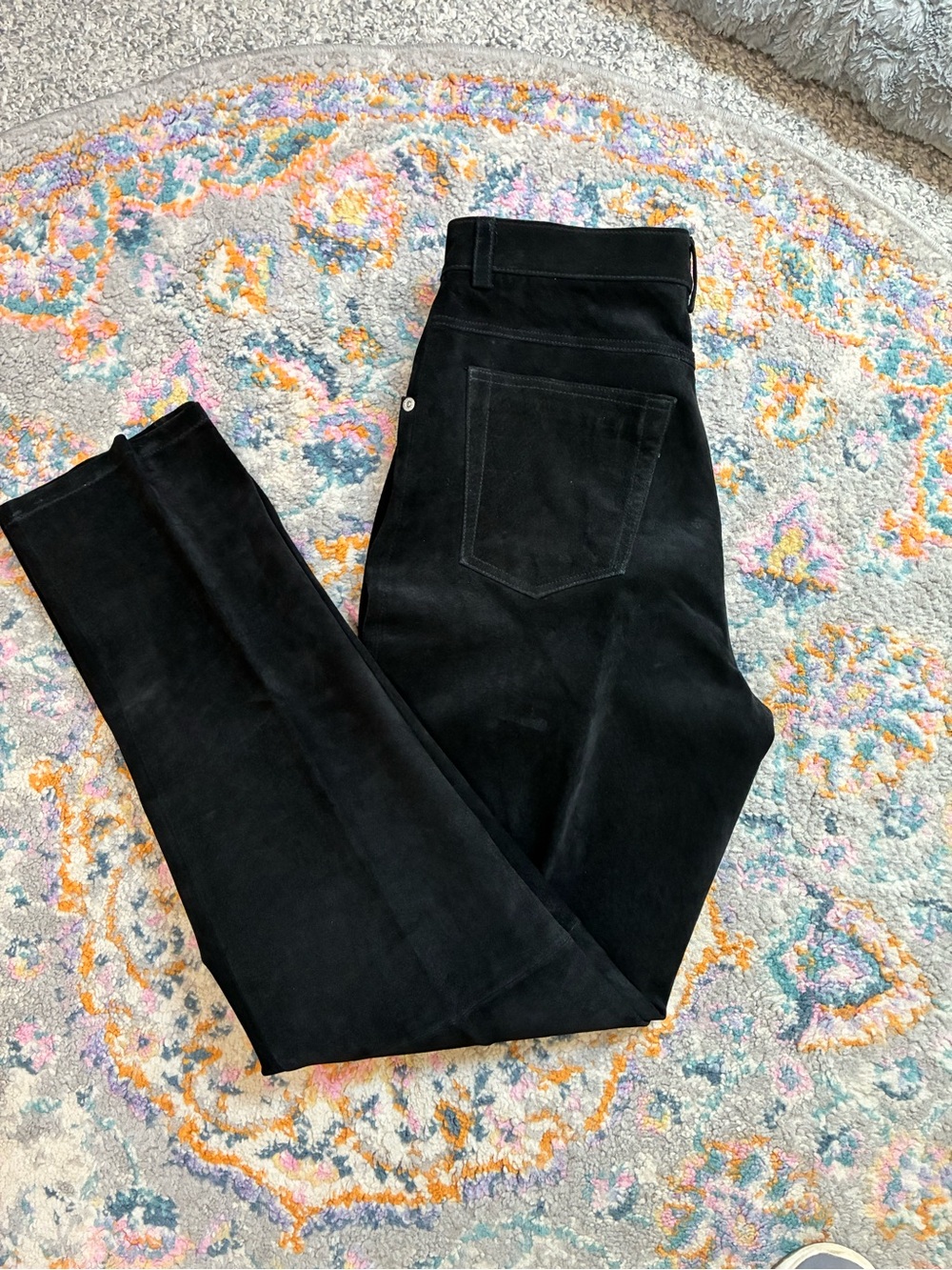 Black Women's High-Rise suede jeans washable